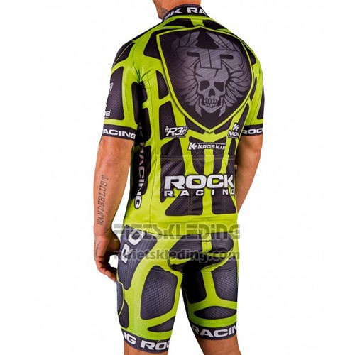 2016 Fietskleding Rock Racing Groen en Bruin Korte Mouwen en Koersbroek